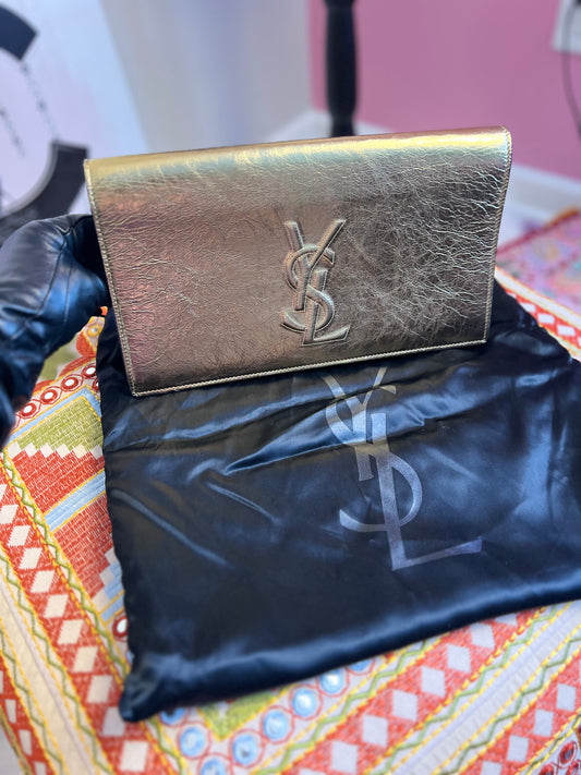 YSL CLUTCH GOLD